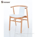 solid beech wood dining-chair fabric-seat durable PP